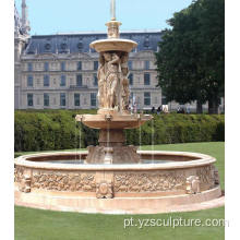 Antique Sunset Red Marble Water Fountain For Sale